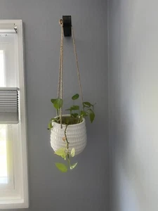 Large Strong New Heavy Duty Minimalist Solid Metal Black Macrame Holder Wall - Picture 1 of 4