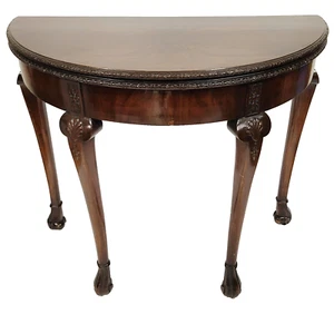 Antique ENGLISH 19th C GEORGIAN Mahogany FLIP TOP Game Table CONSOLE - Picture 1 of 16