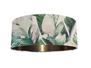Banana Palm Leaf Tropical Linen Fabric Lampshade *6 Brushed Linings* Bronze Rose - Picture 1 of 25