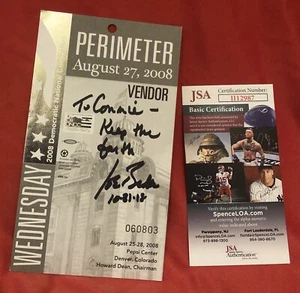 PRESIDENT JOE BIDEN SIGNED 2008 DEMOCRAT CONVENTION PASS TICKET WITH JSA COA! f - Picture 1 of 5