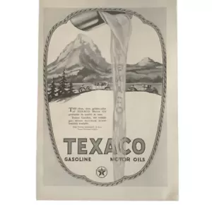 Pubblicità Pubblicità Vintage 1923 Texaco Pulito Colore Oro Olio - Foto 1 di 1