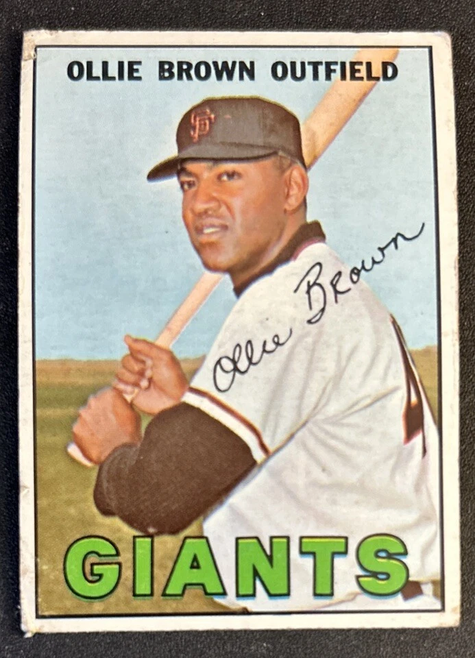 1967 Topps Ollie Brown Baseball Card #83 Giants OF FR O/C Creased Torn - Image 1 of 2