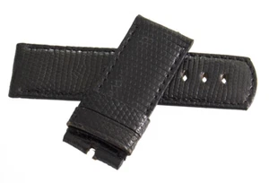 Locman 24mm Black Leather Men's Watch Band Strap - Picture 1 of 3