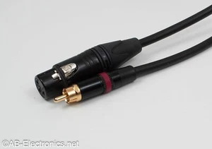 Neutrik F XLR/Rean RCA Red Band  with Vandamme Cable 10 colours - Picture 1 of 11