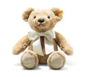 Steiff 2025 Teddy Bear Annual Collectable Brown Bear with Cream Bow 34cm 114113 - Picture 1 of 8