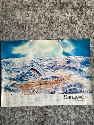 Olympic Poster Map of Sarajevo ‘84 - Image 1 of 4