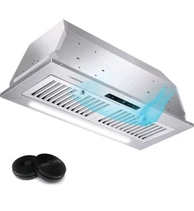 AMZCHEF 30 in. 900 CFM Smart Ducted Insert Range Hood in Stainless Steel 3-Speed - Picture 1 of 11