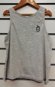 LA REDOUTE GIRLS GREY EMBRODIERED UNICORN RACERBACK TOP AGE 12 NEW (ref 621) - Picture 1 of 2