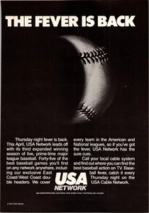VINTAGE 1981 USA NETWORK STAMPA BASEBALL ANNUNCIO - Foto 1 di 1