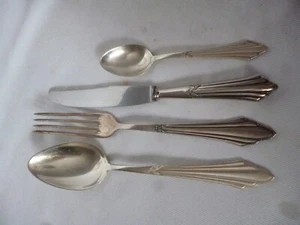 WMF Bestecksatz für 1 Person Fächermuster 90+100er Silber Löffel Gabel Messer - Picture 1 of 8