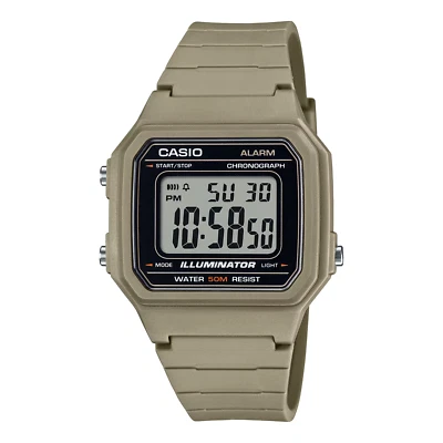 Casio W217H-5AV, Chronograph Watch, Brown Resin Band, Alarm, Illuminator, NEW - Image 1 of 2
