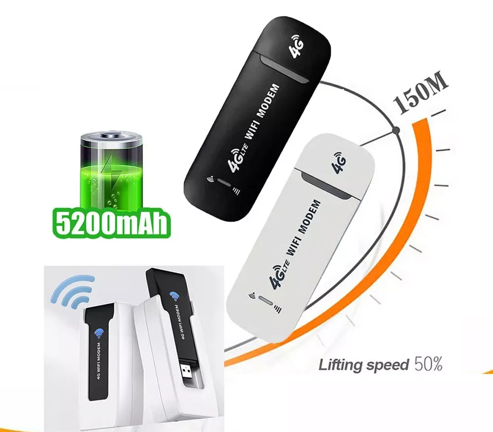 Unlocked LTE Modem Wireless Router USB Dongle Mobile Broadband WIFI SIM Card 4G - Image 1 of 4