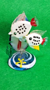 Vtg GLASS ANGEL FISH FIGURINE=Bright/Colorful=approx. 2.5" tall=Delicate piece - Picture 1 of 13