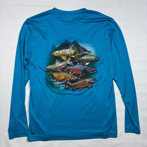 Camiseta Colorado Trucha Pesca con Mosca Gráfica Azul L/S Rendimiento Adulto M - Imagen 1 de 12