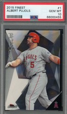 Albert Pujols 2015 Topps Finest Baseball Card #1 Graded PSA 10