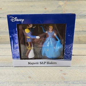 Disney Cinderella & Prince Charming Ceramic Salt & Pepper Magnetic Shakers  NIB - Picture 1 of 12