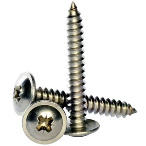 No 6 8 10 POZI FLANGED SELF TAPPING SCREWS FLANGE TAPPERS A2 STAINLESS STEEL - Picture 1 of 1