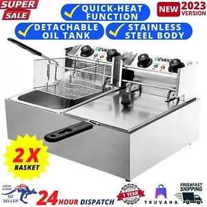 Truvana Electric Commercial Deep Fryer Twin Frying Basket Chip Cooker Kitchen - Picture 1 of 12