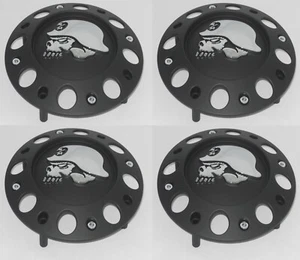 SET OF 4 METAL MULISHA 7113 BLACK WHEEL CENTER CAP 8113CAP1 S909-33 711368100 - Picture 1 of 3