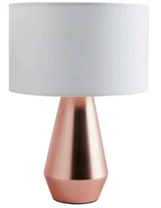 COPPER COAT Touch Base TABLE LAMP LIGHT 28cm LONG CREAM Shade Dine Hall DECOR UK - Picture 1 of 1