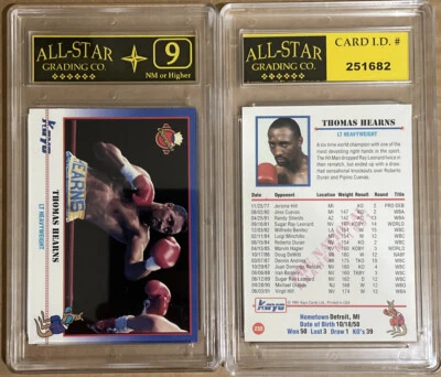 THOMAS HEARNS 1991 KAYO PROMO BOXING TEST CARD (Never Released) ASG 9 NM #J - Image 1 of 2