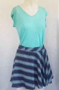 T Shirt And Skirt Set sheer top colorful blue  - Picture 1 of 7