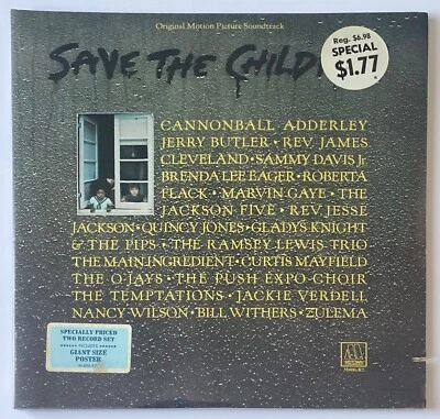 SAVE THE CHILDREN~Flack/Gaye/Jackson 5 *SEALED* Orig 1973 Soundtrack POSTER 2 LP - Image 1 of 4