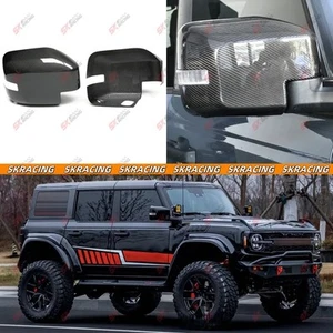 Dry Carbon Fiber LHD Rearview Side Mirror Caps Cover Trim Fits Ford Bronco 15-25 - Picture 1 of 23