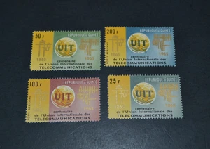 GUINEA SCOTT #380-381 #C73-C74 INTERNATIONAL COMMUNICATIONS YEAR MNH SET OF 4 - Picture 1 of 1
