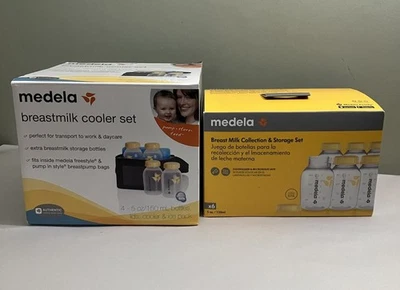 Juego de biberones de leche materna Medela + Juego de 6 biberones de colección/almacenamiento - Totalmente nuevo Foto 1 de 4