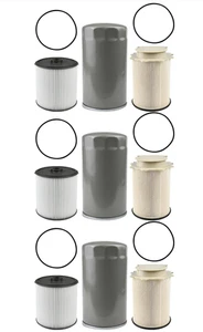 3 Sets For 2019-2022 Ram 2500 3500 4500 5500 Diesel Fuel @ Oil Filter Set - 9pcs - Picture 1 of 6