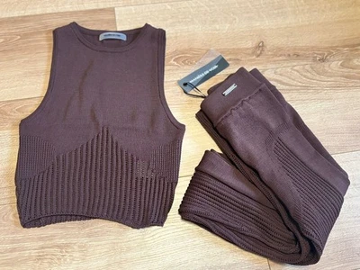 Maniere de Voir Women's Leggings and Vest Set Size XS Viscose Blend New Brown - Image 1 of 4