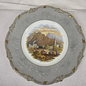 VTG Plate Royal Cauldon England Messrs F. & R. Pratt Bone China Gold Color Trim - Picture 1 of 14