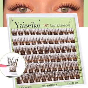 Self Adhesive Eyelashes Clusters Brown Natural Wispy Eyelash Extension Reusab... - Picture 1 of 7