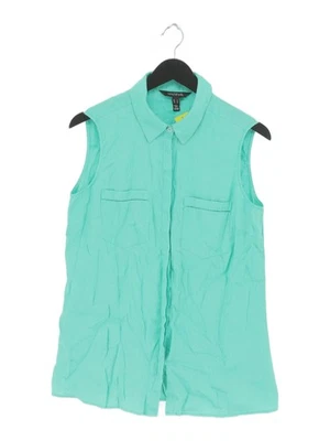 Long Tall Sally - LTS Women's Shirt UK 12 Green 100% Linen Basic — 第 1/4 张图片