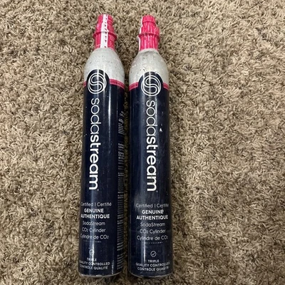 DOS Cilindros de CO2 SodaStream 60L Botes Rosa Conexión Rápida Completa. Exp 11/2029 Foto 1 de 3
