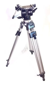 Bogen Manfrotto 3191 Professional Video Camera Tripod Stand + Head Tilt 116 3066 - Picture 1 of 9