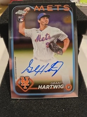2024 Topps Chrome Grant Hartwig Rookie Auto Autograph RC #RA-GH Mets - Image 1 of 2