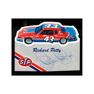 Richard Petty Nascar Autographed Signed STP Car Cutout 5x7 Postcard - Picture 1 of 2