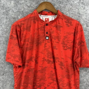 Greater Half Shirt Herren Large rot Camouflage Henley kurzarm Performance sportlich - Bild 1 von 11