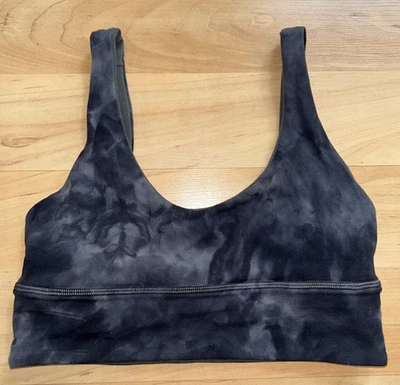 Lululemon women’s sports reversible bra size 6 Black And Gray Tie die A - Image 1 of 4