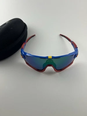 Oakley Jawbreaker SnapBack Rojo con Azul Prizm Jade Iridio OO9290-4231 Amarillo Icono Foto 1 de 4