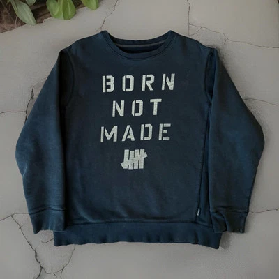 Vintage Undefeated Sweatshirt XL Black Y2K Los Angeles Streetwear Born Not Made - Image 1 of 4