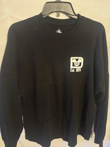 Walt Disney World Mens Small Spirit Jersey Solid Black Theme Park Mickey Mouse - Picture 1 of 4