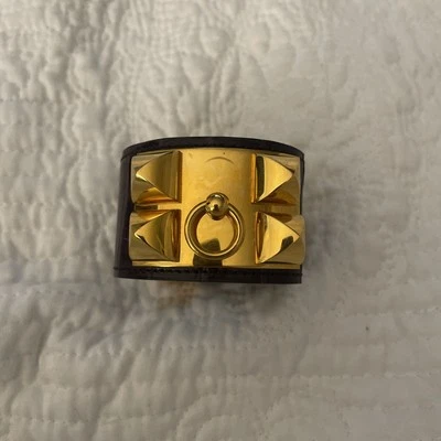 Hermes CDC Collier de Chien Rouge H красный аллигатор крокодил GHW б/у в отличном состоянии размер M 2012 - Изображение 1 из 4