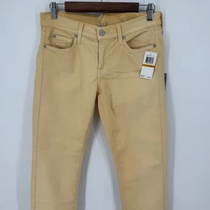 Jeans skinny donna 7 For All Mankind gialli cropped taglia 29 nuovi con etichetta - Foto 1 di 9