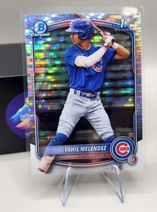 2025 Bowman Chrome⚾ Yahil Melendez #BCP-222 😎Pulsar Refractor /399 Cubs - Picture 1 of 2
