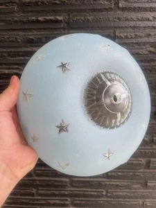 Lámpara de techo vintage Mid Century azul montaje Starburst atómica años 50 10,5 pulgadas - Imagen 1 de 6
