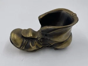 Schuh Stiefel Briefbeschwerer Bronzeguss Messing Metall Deko Aschenbecher Streichhölzer Halter - Bild 1 von 6