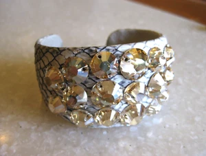 TED ROSSI Classic Python & Crystals Cuff Bracelet / Snakeskin - Bild 1 von 8